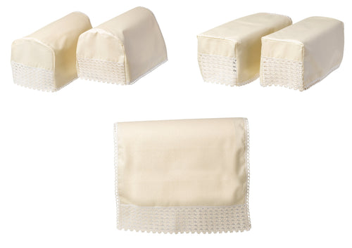 Cotton Arm Caps or Chair Back with Lace Trim (Cream)