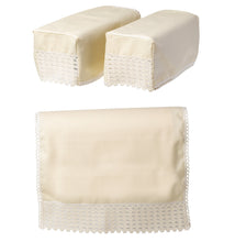 Load image into Gallery viewer, Cotton Arm Caps &amp; Chair Backs Set with Lace Trim - Made in UK (Cream)
