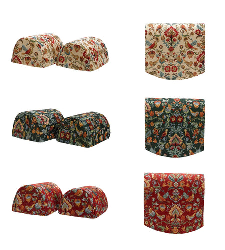 Flowers and Birds Round Arm Caps or Chair Backs (Various Colours)