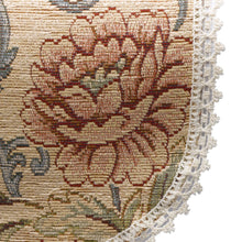 Load image into Gallery viewer, Tapestry Style Round Arm Caps &amp; Chair Back Set (Beige with Pink Flower)