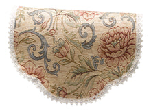 Load image into Gallery viewer, Tapestry Style Round Arm Caps &amp; Chair Back Set (Beige with Pink Flower)
