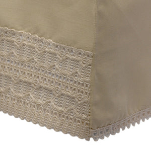 Arm Cap Pair & Chair Back or Settee Back Set with Wavy Lace Trim (Cream)