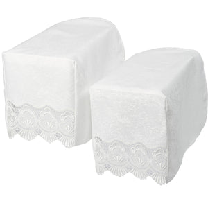 Macrame Arm Caps or Chair Back with Lace Trim (Cream or White)