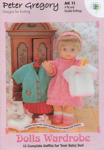 Peter Gregory Dolls Wardrobe Knitting Booklet Double Knitting Dolls Outfits AK11