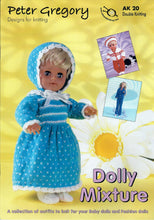Load image into Gallery viewer, Peter Gregory Dolly Mixture Knitting Booklet Double Knitting Dolls Outfits AK 20