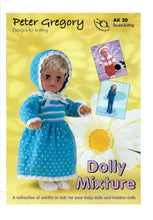 Load image into Gallery viewer, Peter Gregory Dolly Mixture Knitting Booklet Double Knitting Dolls Outfits AK 20