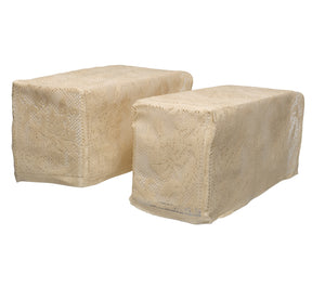 Floral Lace Cotton Square Arm Caps (Cream)
