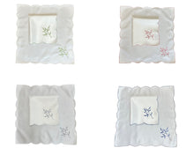 Load image into Gallery viewer, Table Napkins Embroidered Sprig Design 18" x 18" (4 Colours)