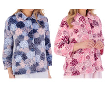 Load image into Gallery viewer, Slenderella Ladies Bold Floral Flannel Fleece Button Bed Jacket (2 Colours)