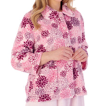 Load image into Gallery viewer, Slenderella Ladies Bold Floral Flannel Fleece Button Bed Jacket (2 Colours)