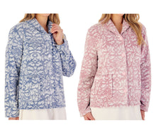Load image into Gallery viewer, Slenderella Ladies Damask Pattern Fleece Bed Jacket (2 Colours)