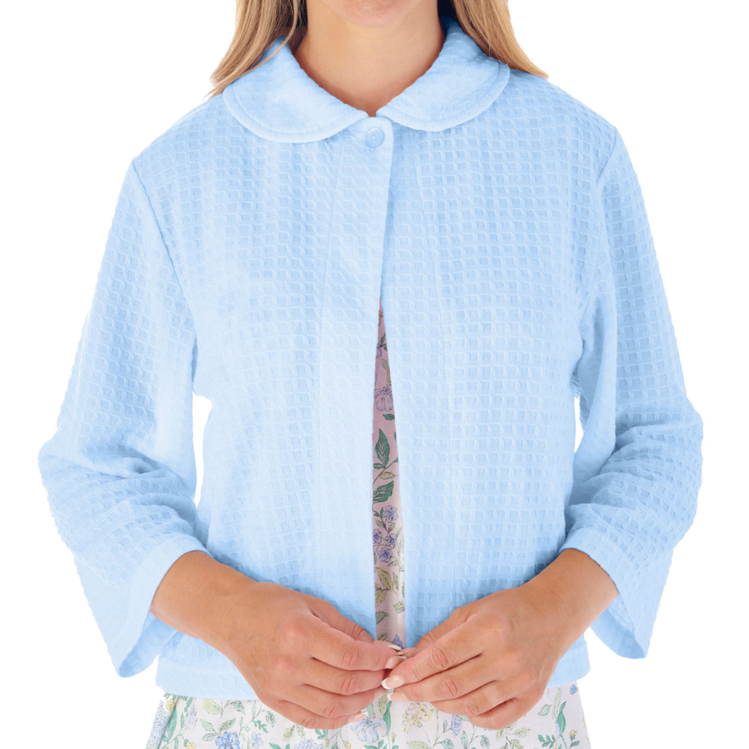 Slenderella Waffle Knit Button Fastening Bed Jacket (4 Colours)
