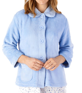 Slenderella Ladies Button Up Bed Jacket with Waffle Detail (Small - XXXL)