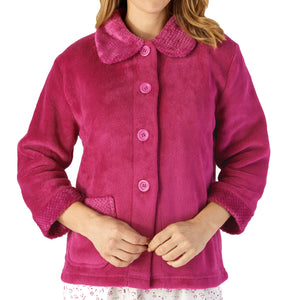 Slenderella Ladies Button Up Bed Jacket with Waffle Detail (Small - XXXL)