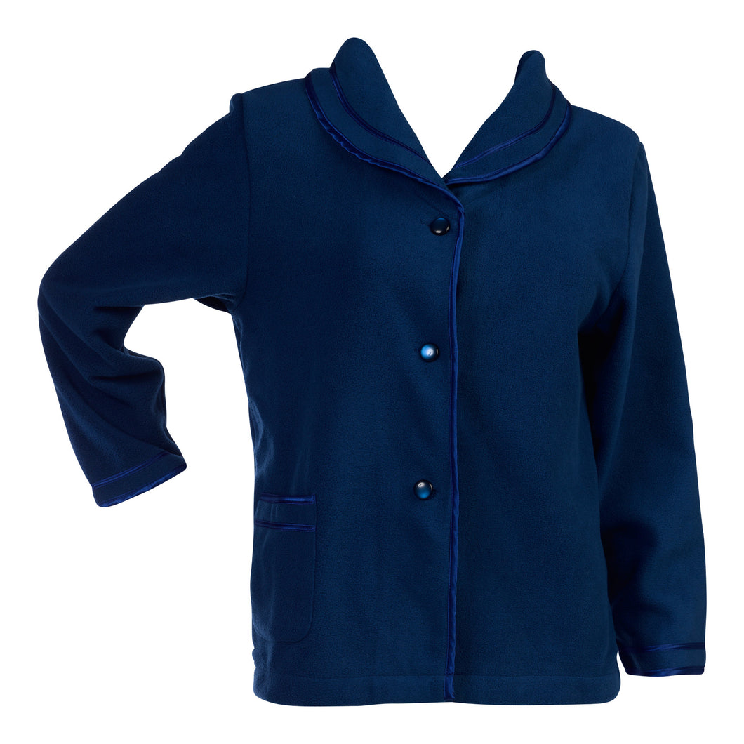 Slenderella Ladies Button Up Anti Pill Polar Fleece Bed Jacket (6 Colours)