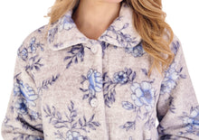 Load image into Gallery viewer, Slenderella Ladies Floral Flannel Fleece Button Bed Jacket (2 Colours)