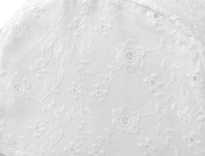 Broderie Anglaise White Cotton Floral Round Arm Caps or Chair Backs (3 Designs)