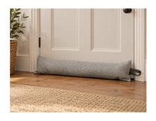 Load image into Gallery viewer, Light Grey Draught Excluder with Leatherette Handle 3ft