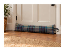 Load image into Gallery viewer, Purple Blue &amp; Grey Check Wool Draught Excluder 3ft