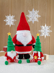 King Cole Christmas Crochet Book 9 Festive Gonk Character Toy Decorations