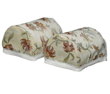Load image into Gallery viewer, Tropicana Floral Round Arm Cap Pair &amp; Chair Back Set with Lattice Trim