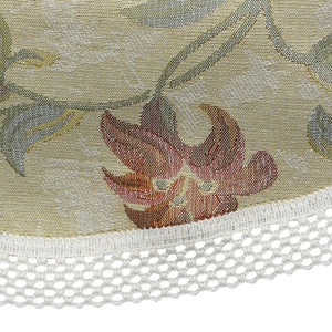 Tropicana Floral Round Arm Cap Pair & Chair Back Set with Lattice Trim