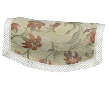 Load image into Gallery viewer, Tropicana Floral Round Arm Cap Pair &amp; Chair Back Set with Lattice Trim