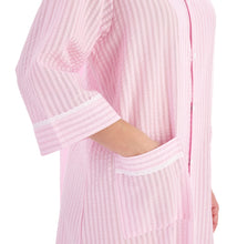 Load image into Gallery viewer, Slenderella Ladies Seersucker Stripe Robe with Easy Fasten Poppers (2 Colours)