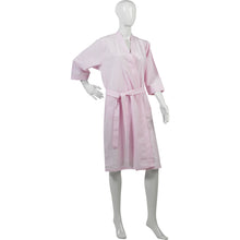 Load image into Gallery viewer, Slenderella Ladies Lightweight 100% Cotton Striped Dressing Gown Pink - Large