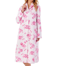Load image into Gallery viewer, Slenderella Ladies Bold Floral Mock Quilt Button Dressing Gown (2 Colours)