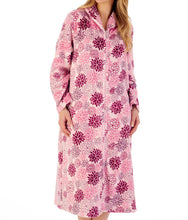 Load image into Gallery viewer, Slenderella Ladies Bold Floral Fleece Zip Up Dressing Gown (2 Colours)