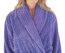Load image into Gallery viewer, Slenderella Ladies Zig Zag Fleece Shawl Collar Wrap Dressing Gown (6 Colours)