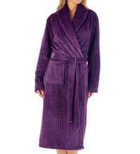 Load image into Gallery viewer, Slenderella Ladies Zig Zag Fleece Shawl Collar Wrap Dressing Gown (6 Colours)