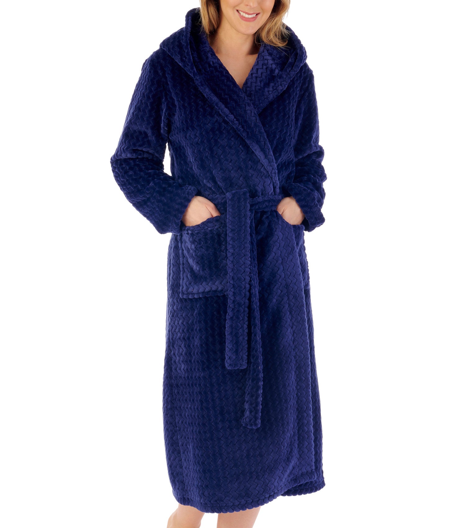 knee length dresses for ladies Olivia Von Halle | Logan Osaka Navy Robe in Cashmere | Women | Navy Blue Luxury Dressing Gowns main image 1