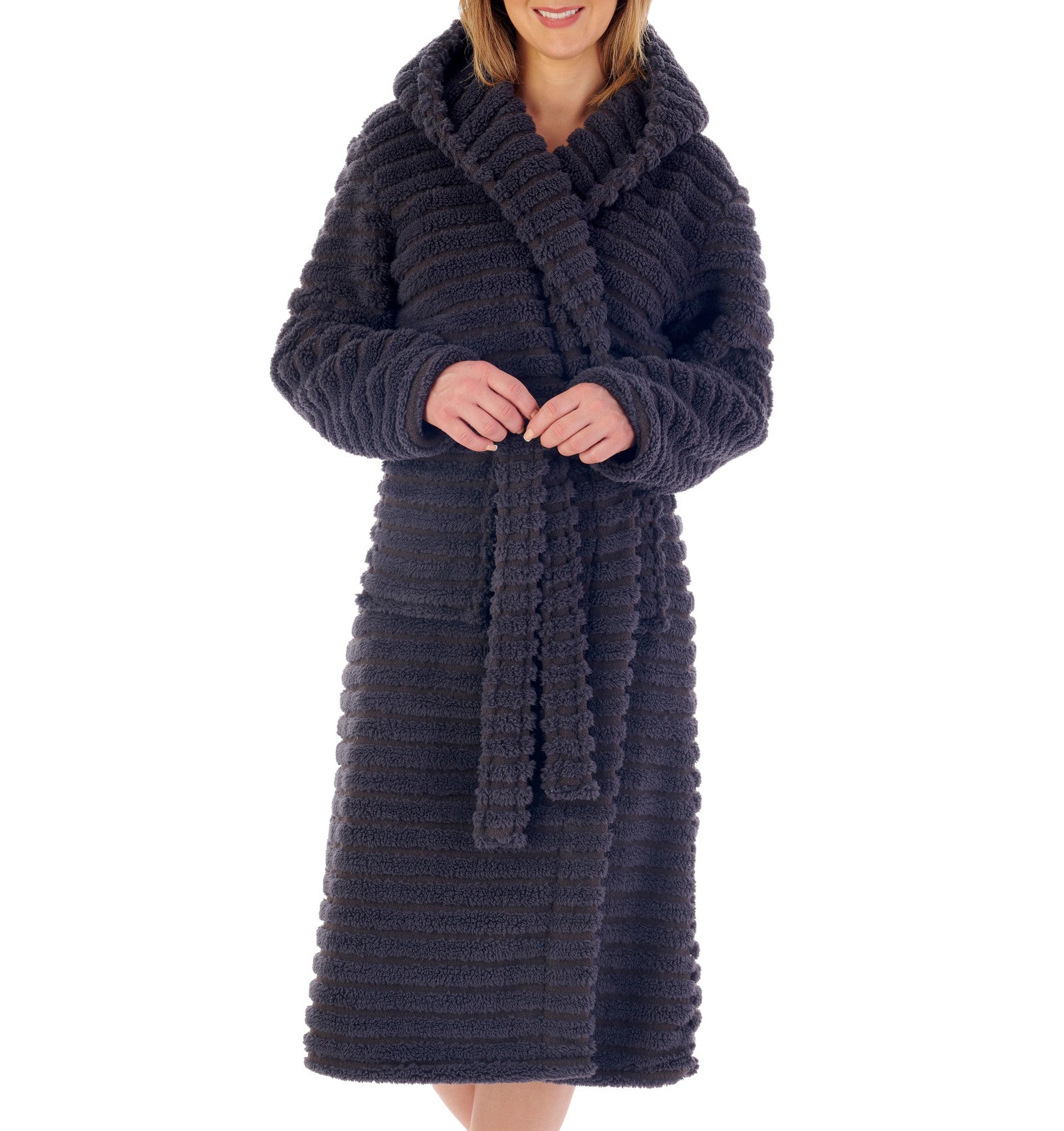 Slenderella Ladies Teddy Fleece Hooded Dressing Gown (3 Colours) Mill Outlets Slenderella Ladies Teddy Fleece Hooded Dressing Gown (3 Colours) Mill Outlets