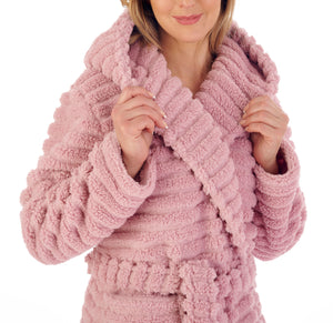 Slenderella Ladies Teddy Fleece Hooded Dressing Gown (3 Colours)