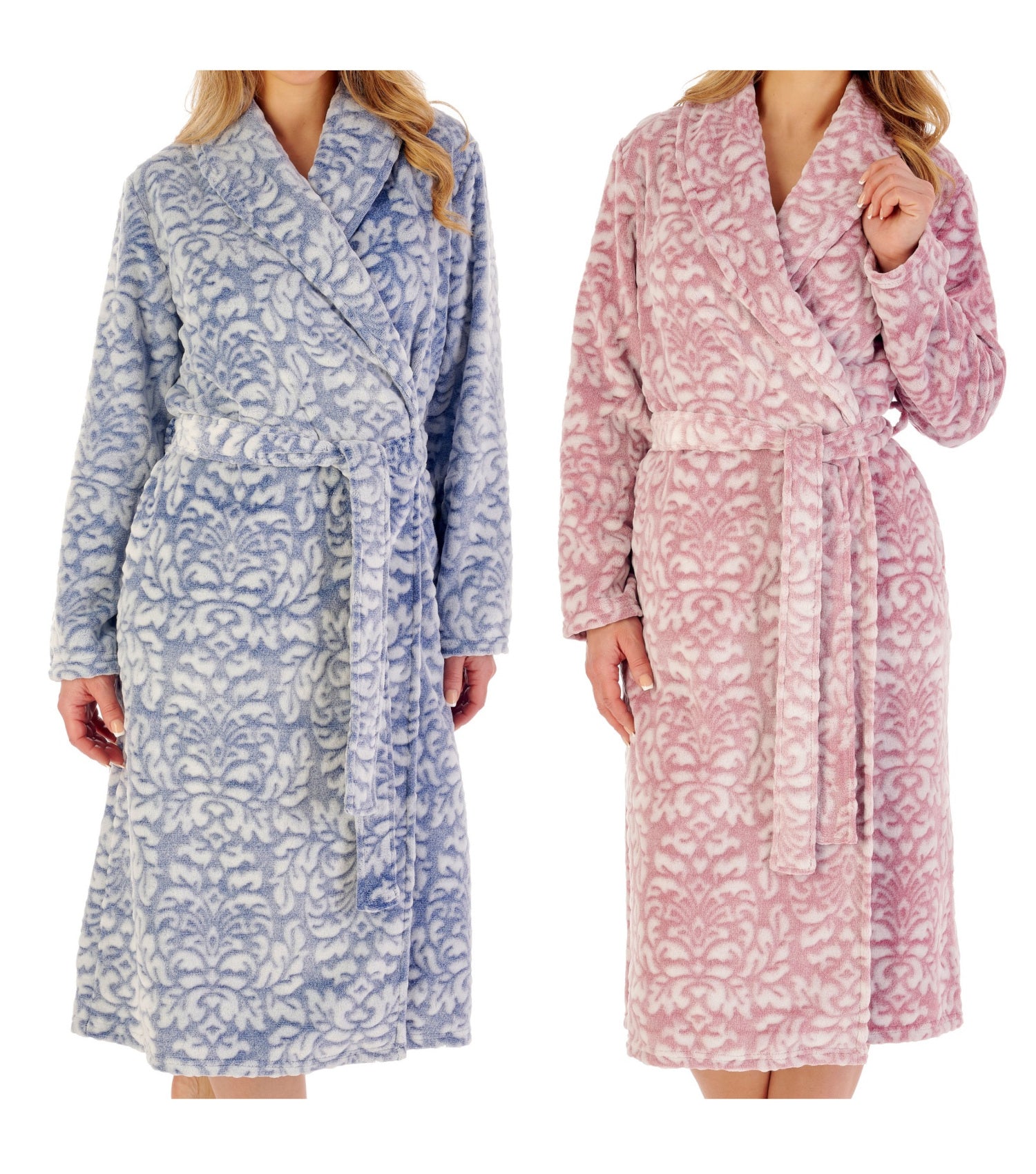 Slenderella Ladies Damask Fleece Wrap Dressing Gown (2 Colours) – Mill  Outlets