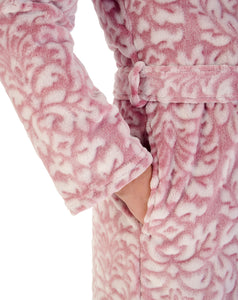 Slenderella Ladies Damask Fleece Wrap Dressing Gown (2 Colours)