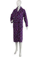 Load image into Gallery viewer, Slenderella Ladies Luxurious Star Print Soft Fleece Dressing Gown (Cream or Purple)