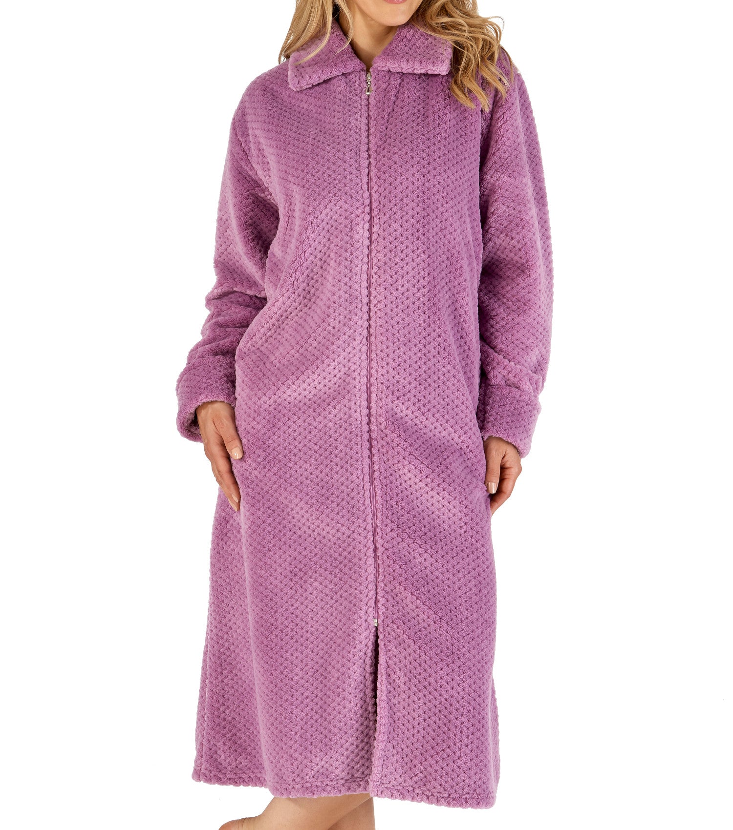 Slenderella Zip Up Waffle Fleece Dressing Gown (6 Colours) Mill Outlets Slenderella Zip Up Waffle Fleece Dressing Gown (6 Colours) Mill Outlets