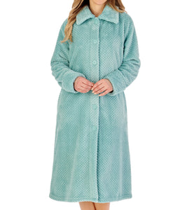 Slenderella Button Up Waffle Fleece Dressing Gown (7 Colours)