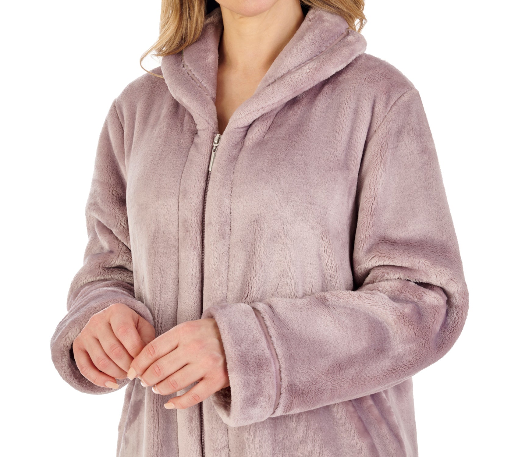 Winter Womens Coral Velvet Bathrobe Pajamas Zip Front Warm Sleepwear Long Fleece  Plush Robe Full Length Housecoat Dressing Gown | Wish