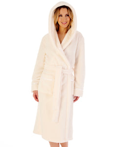 Ladies Slenderella Luxury Fleece Hooded Dressing Gown (6 Colours)