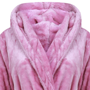 Ladies Slenderella Luxury Fleece Hooded Dressing Gown (6 Colours)