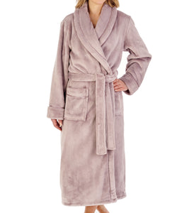 Slenderella Luxury Flannel Fleece Shawl Collar Dressing Gown (5 Colours)