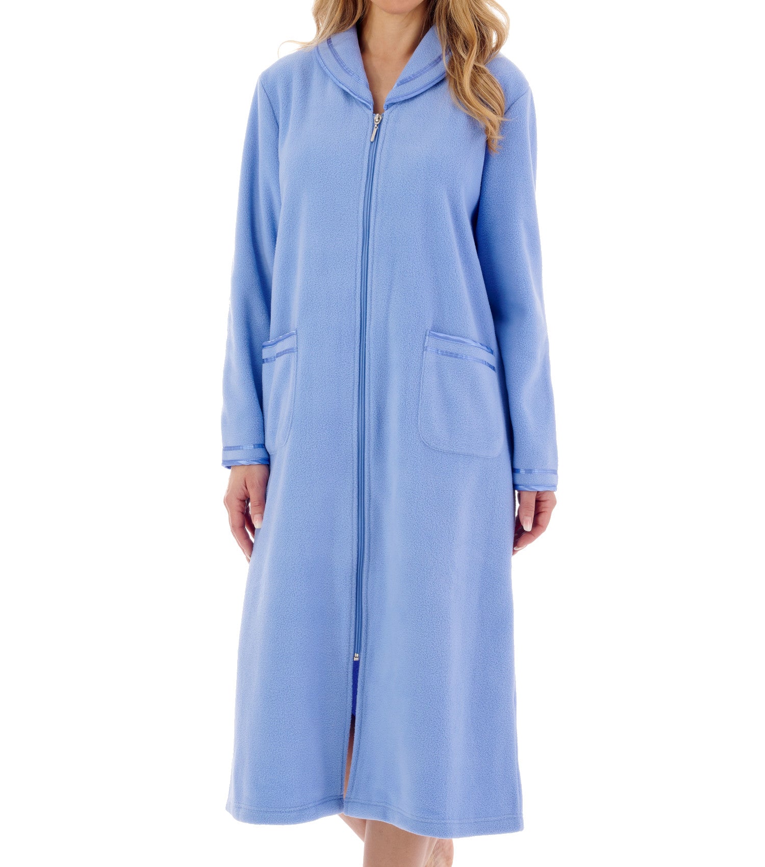 Ladies Zip Up Terry Towelling Dressing Gown 100% Cotton Bathrobe | eBay