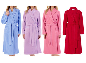 Slenderella Anti Pill Polar Fleece Shawl Collar Dressing Gown (4 Colours)