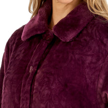 Load image into Gallery viewer, Slenderella Button Front Dressing Gown with Faux Fur Collar (4 Colours)