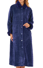 Load image into Gallery viewer, Slenderella Ladies Button Up Faux Fur Collar Dressing Gown (4 Colours)
