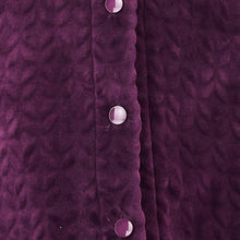 Load image into Gallery viewer, Slenderella Ladies Button Up Faux Fur Collar Dressing Gown (4 Colours)